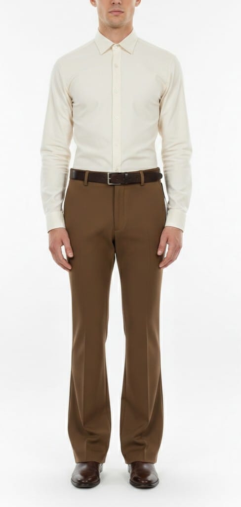 VERSACE Earthy Chestnut Tailored Fit Bootcut Trousers