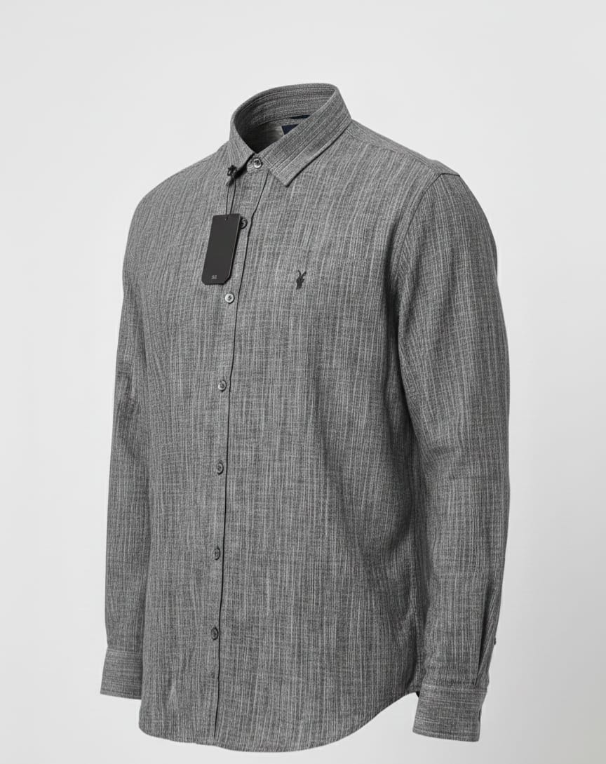ALLSAINTS Stormy Ash Slim Fit Long Sleeve Linen Shirt