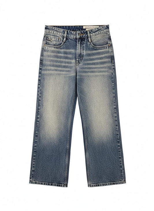 ALPHA 9 Ocean Mist Relaxed Fit Straight Leg Denim Jeans