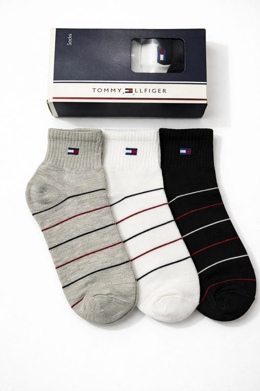TOMMY HILFIGER Charcoal Ember Luxe Fit Striped Sock Gift Set