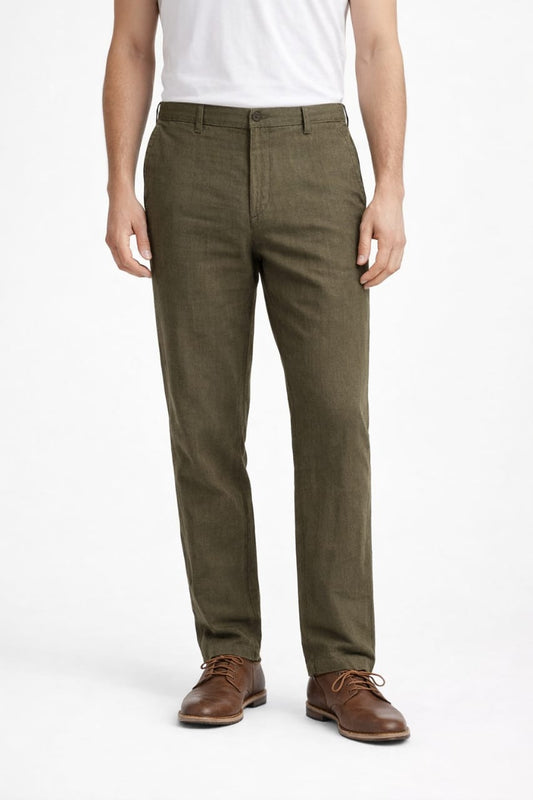 RALPH LAUREN Enchanted Sage Tailored Fit Linen Pants