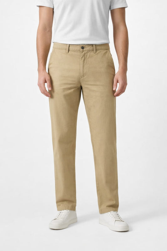 RALPH LAUREN Whispering Sand Tailored Fit Linen Trousers