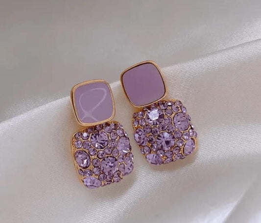 Elegant Gems Lavender Sparkle Earrings