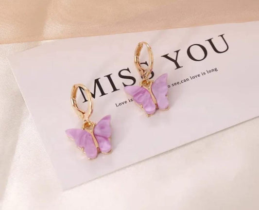 Fashionista Lavender Butterfly Earrings