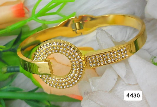 Elegant Accessories Gold Circle Crystal Bangle