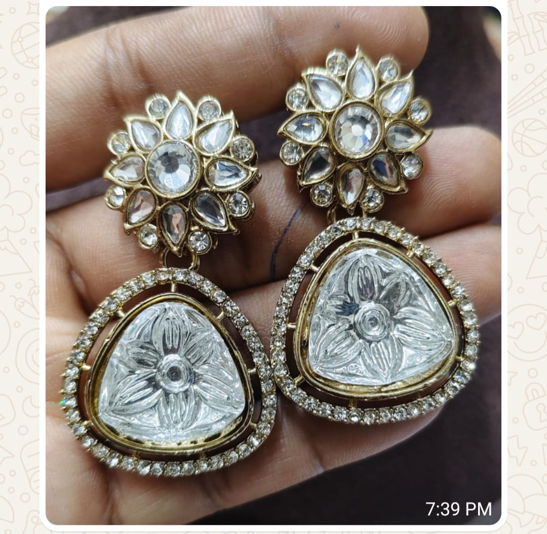 Elegant Jewels Floral Motif Statement Earrings