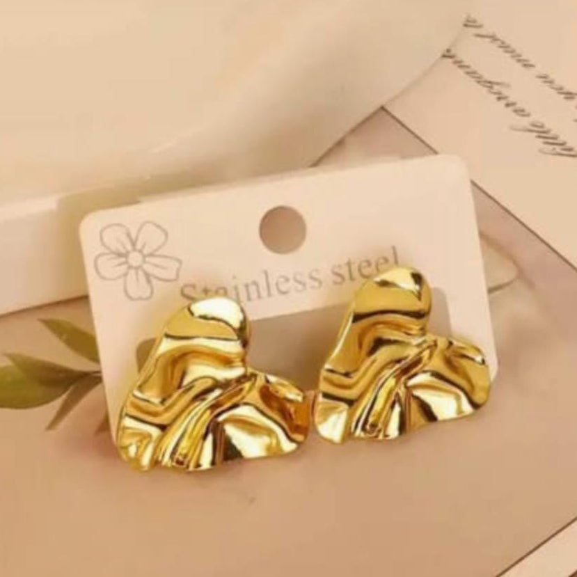 BD Essentials Sculpted Gold Stainless Steel Earrings