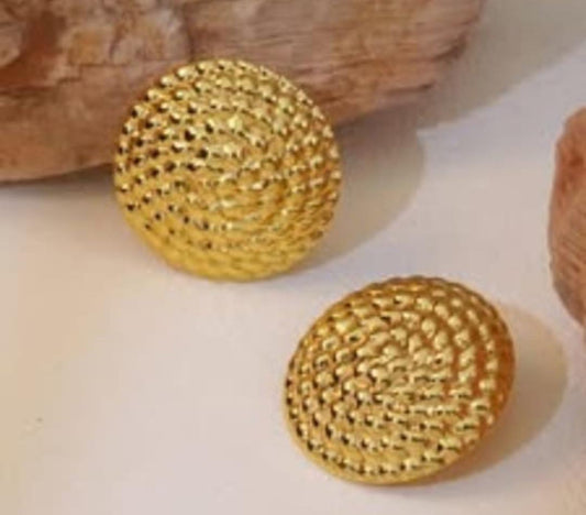 Elegant Essentials Textured Gold Dome Earrings