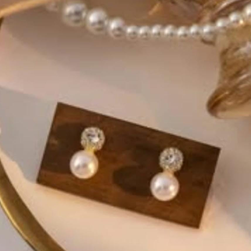 BD Essentials Pearl & Crystal Drop Earrings