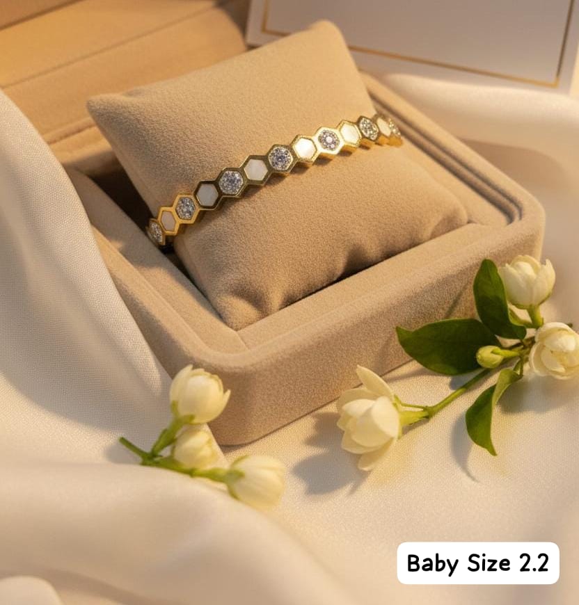 Elegant Jewels Hexagon Charm Bracelet with Crystals