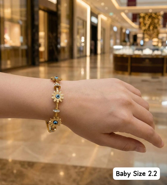 Elegant Bloom Baby Size 2.2 Floral Charm Bracelet