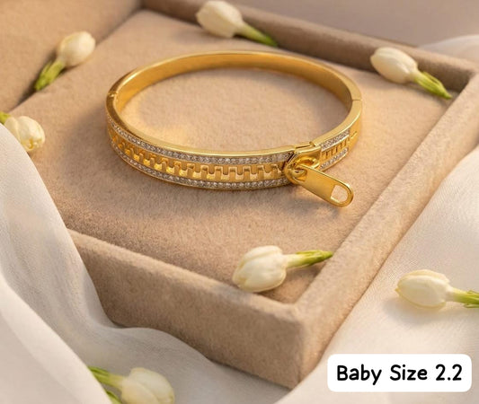 Elegant Touch Gold & Diamond Zip Bracelet