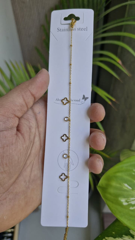 AHASRA Gleaming Amber Luxe Cross and Crystal Bracelet T-Shirt