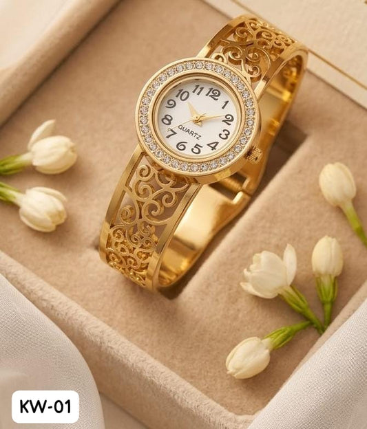 KW Elegant Gold Filigree Quartz Watch