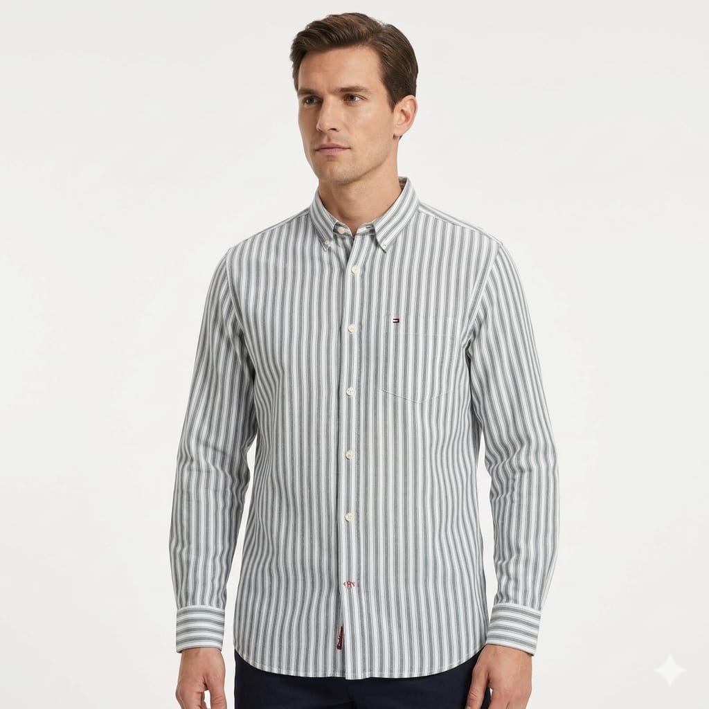 TOMMY HILFIGER Ocean Breeze Tailored Fit Long Sleeve Button-Up Shirt