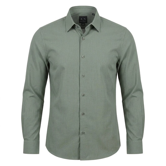 ARMANI EXCHANGE Mystic Fern Tailored Fit Long Sleeve Textured Shirt