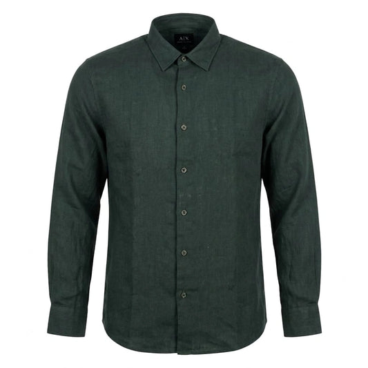 A|X ARMANI EXCHANGE Whimsical Juniper Smoke Tailored Fit Long Sleeve Shirt