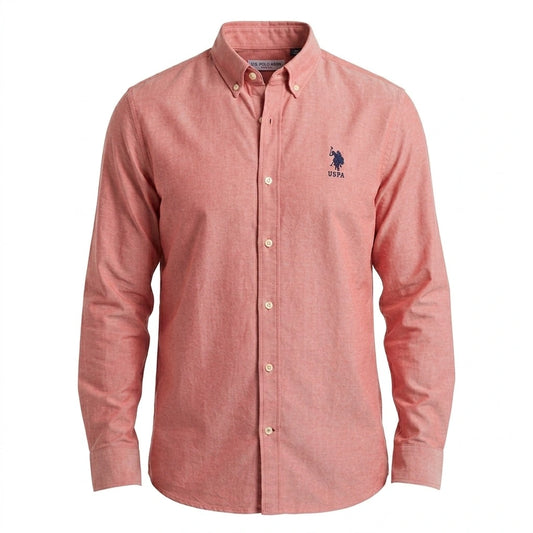 U.S. POLO ASSN. Whimsical Coral Tailored Fit Long Sleeve Shirt