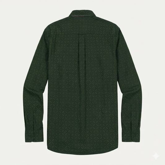 TOMMY HILFIGER Emerald Shadow Regular Fit Long Sleeve Textured Button-Up Shirt