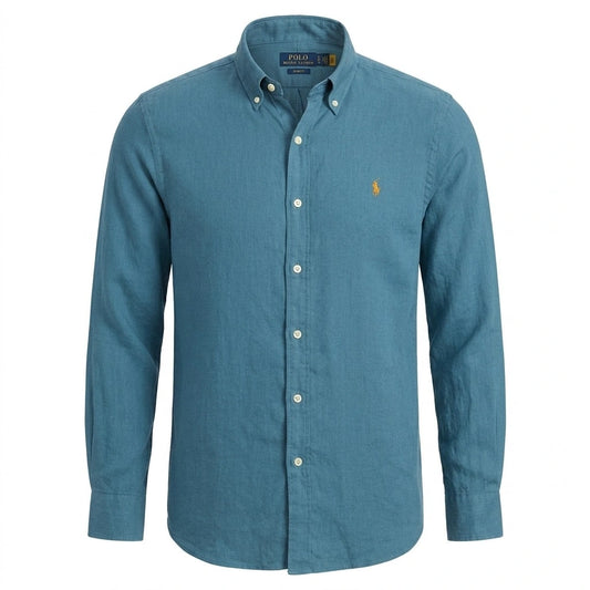 POLO RALPH LAUREN Serene Aqua Tailored Fit Long Sleeve Button-Up Shirt