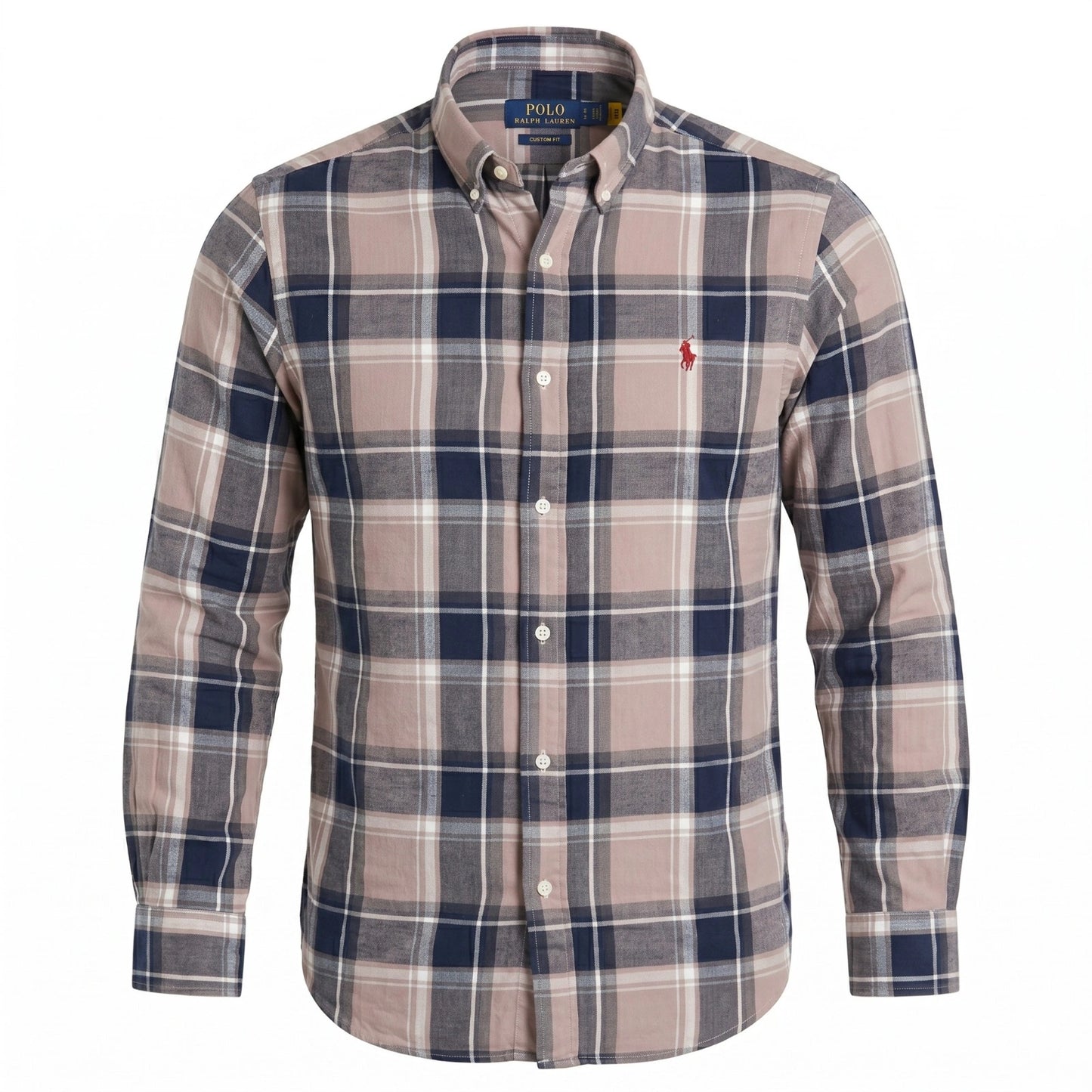POLO RALPH LAUREN Serene Blush Tailored Fit Long Sleeve Gingham Shirt