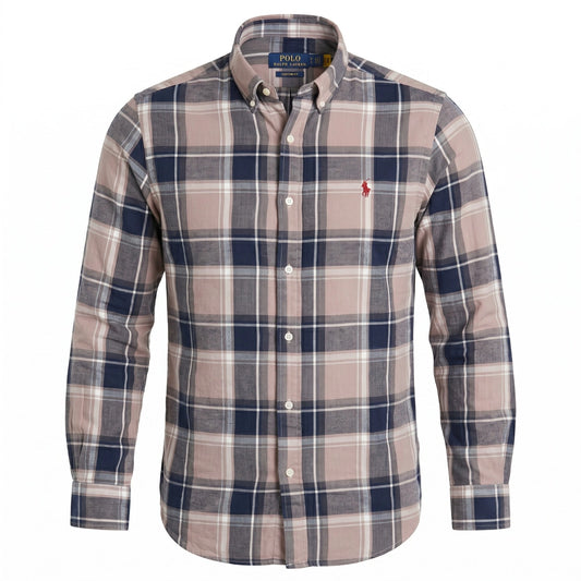 POLO RALPH LAUREN Serene Blush Tailored Fit Long Sleeve Gingham Shirt