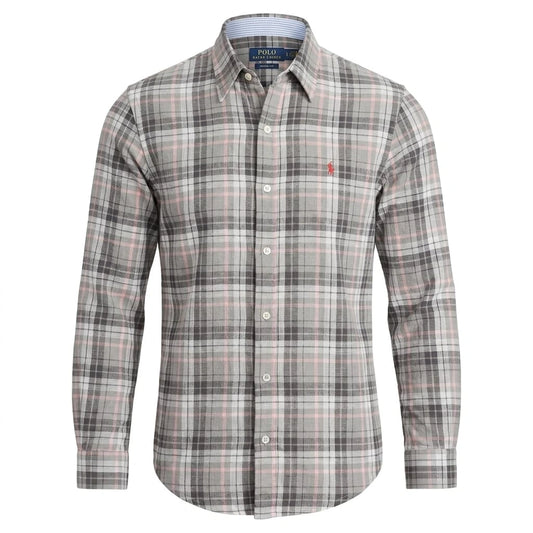 POLO RALPH LAUREN Whispering Blush Custom Fit Long Sleeve Plaid Button-Up Shirt