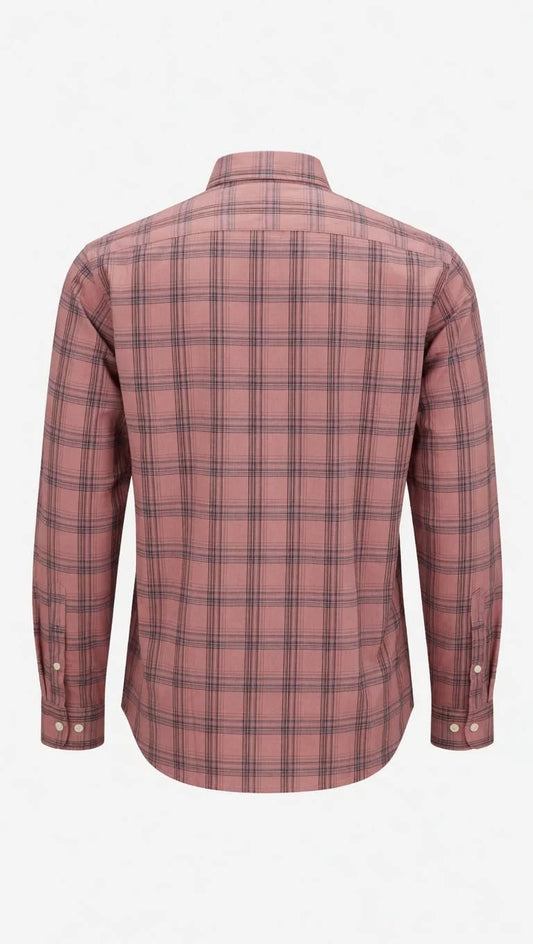 Hackett Classic Fit Plaid Button-Down Shirt in Dusty Rose