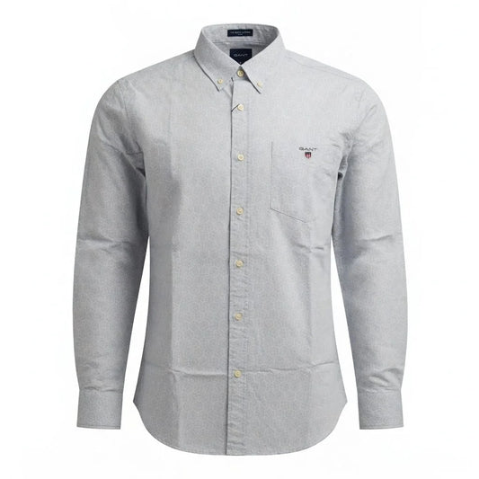 GANT Classic Fit Button-Down Shirt in Light Grey