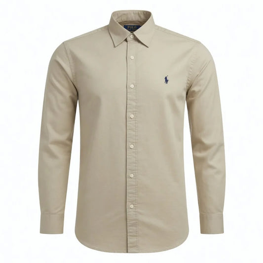 Polo Ralph Lauren Classic Fit Long Sleeve Button-Down Shirt in Beige