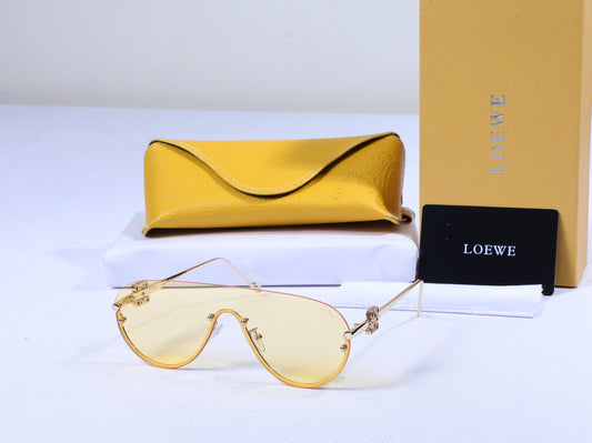LOEWE Sunlit Amber Luxe Aviator Sunglasses with Golden Lenses