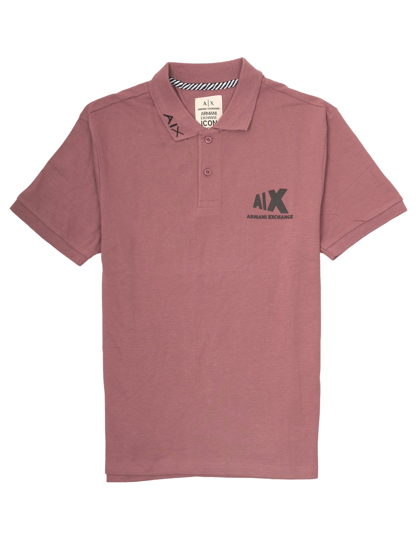 ARMANI EXCHANGE Mauve Cotton Logo Patch Classic Polo Shirt