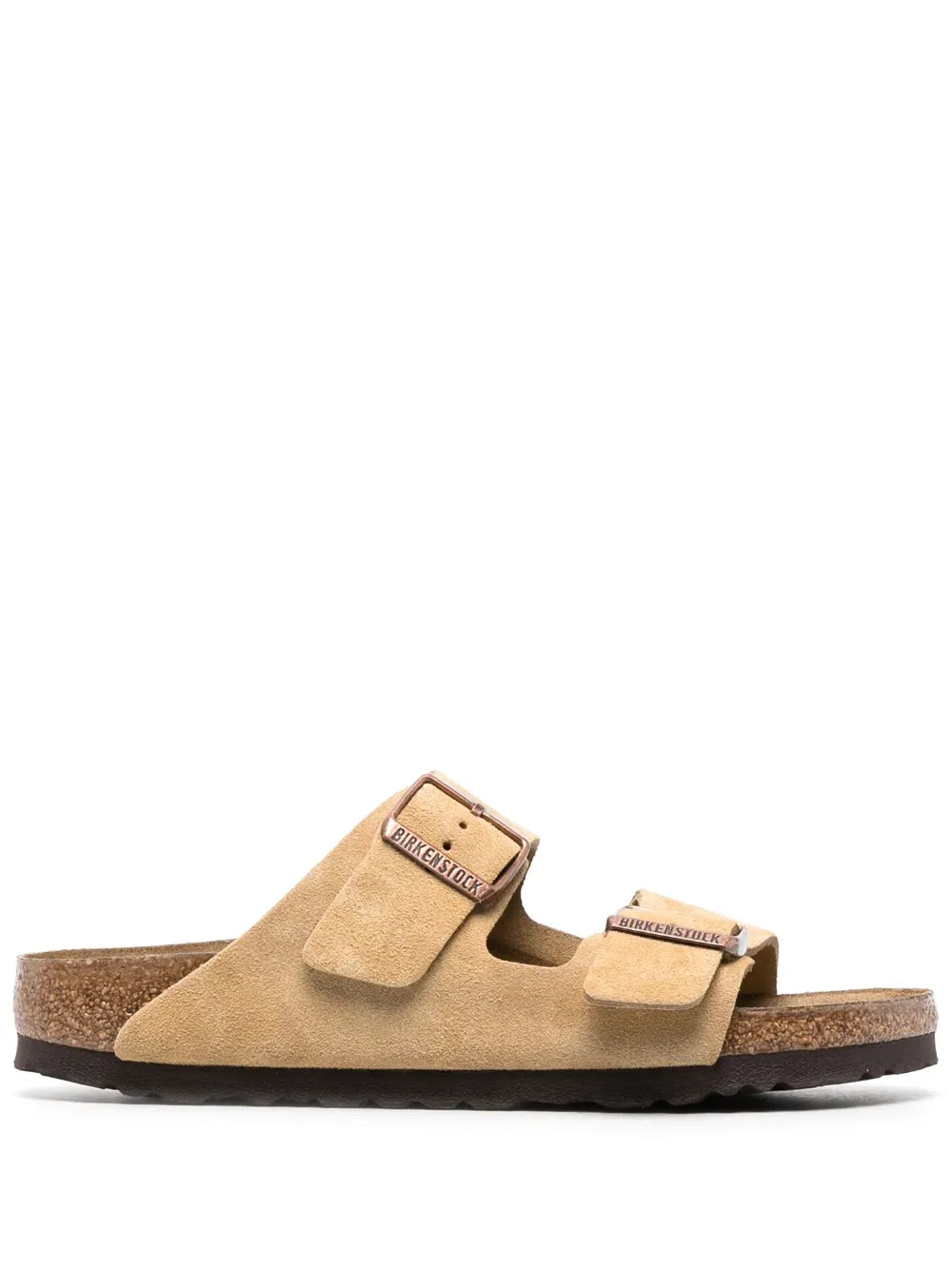 Birkenstock Arizona Buckled Suede Sandals Beige
