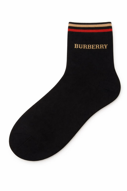 BURBERRY Radiant Onyx Premium Logo Ankle Socks