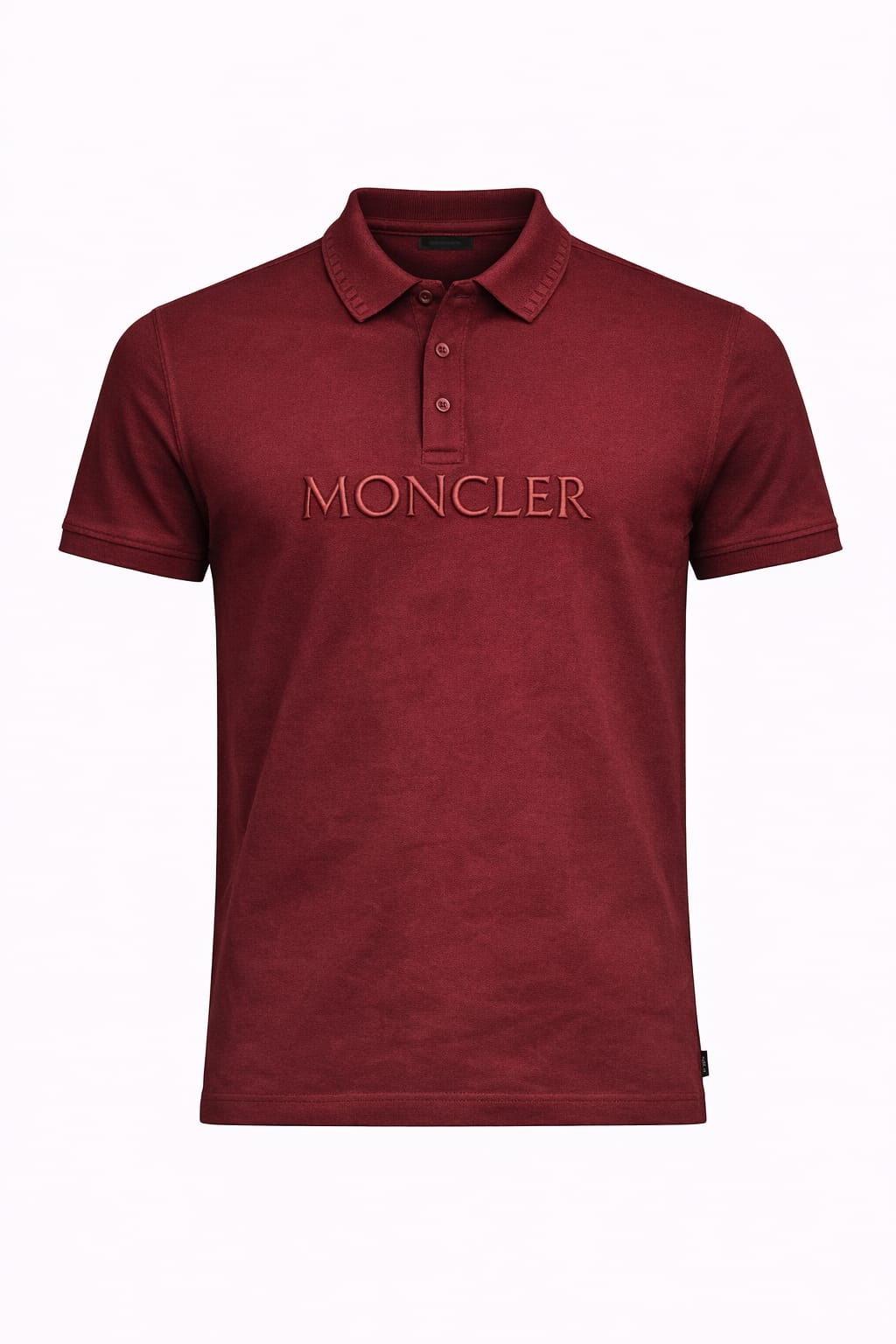 MONCLER Ember Garnet Tailored Fit Short Sleeve Piqué Polo Shirt