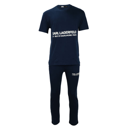 KARL LAGERFELD Midnight Navy Luxe Logo T-Shirt & Jogger Set