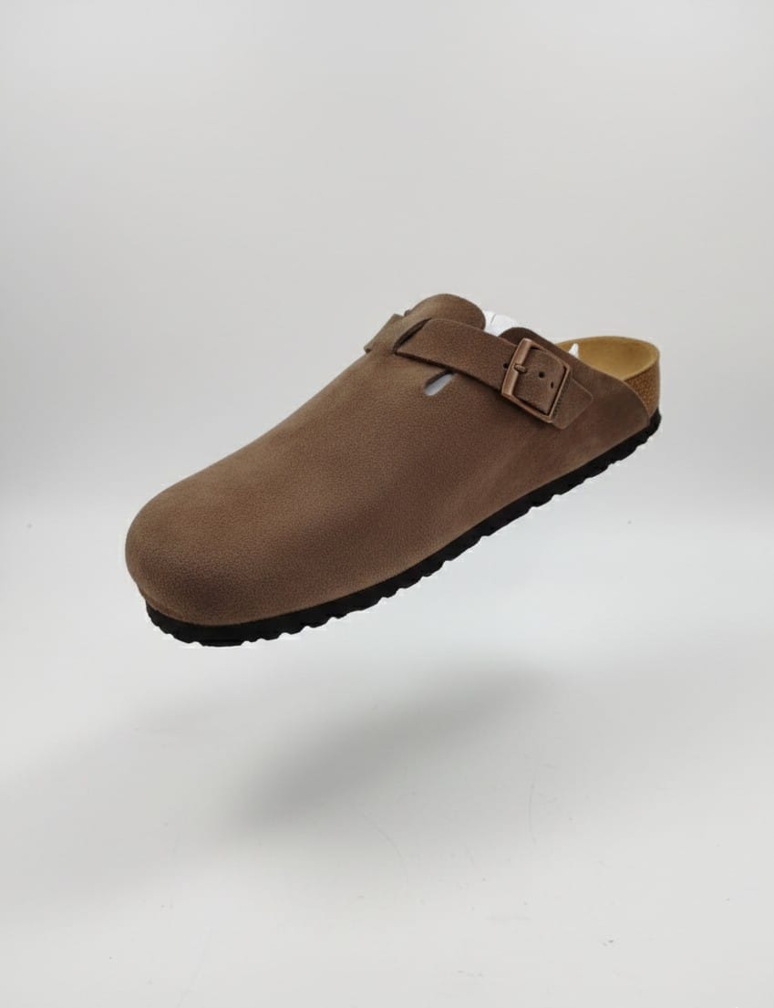BIRKENSTOCK Classic Suede Clogs with Adjustable Buckle