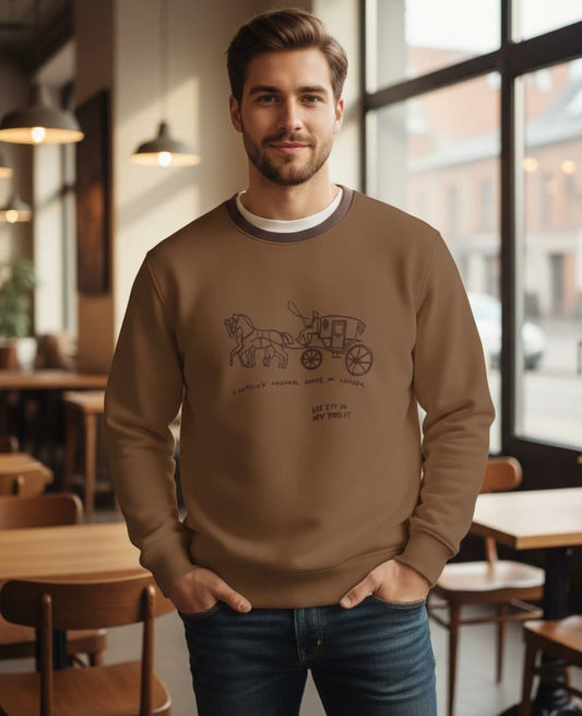 Coach Logo Heavy Quality Sweatshirt In Chocolate Mocha - Premium Winter Collection