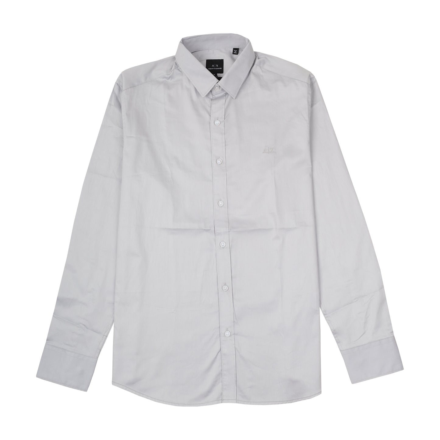 A|X Armani Exchange Light Grey Classic Long Sleeve Cotton Shirt