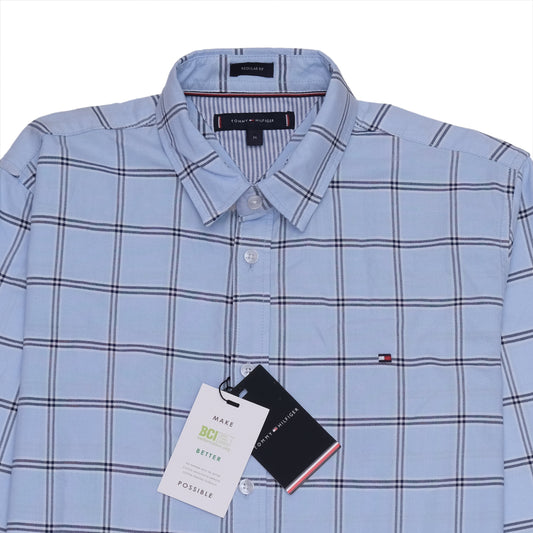 TOMMY HILFIGER Sky Blue Check Pattern Long Sleeve Shirt