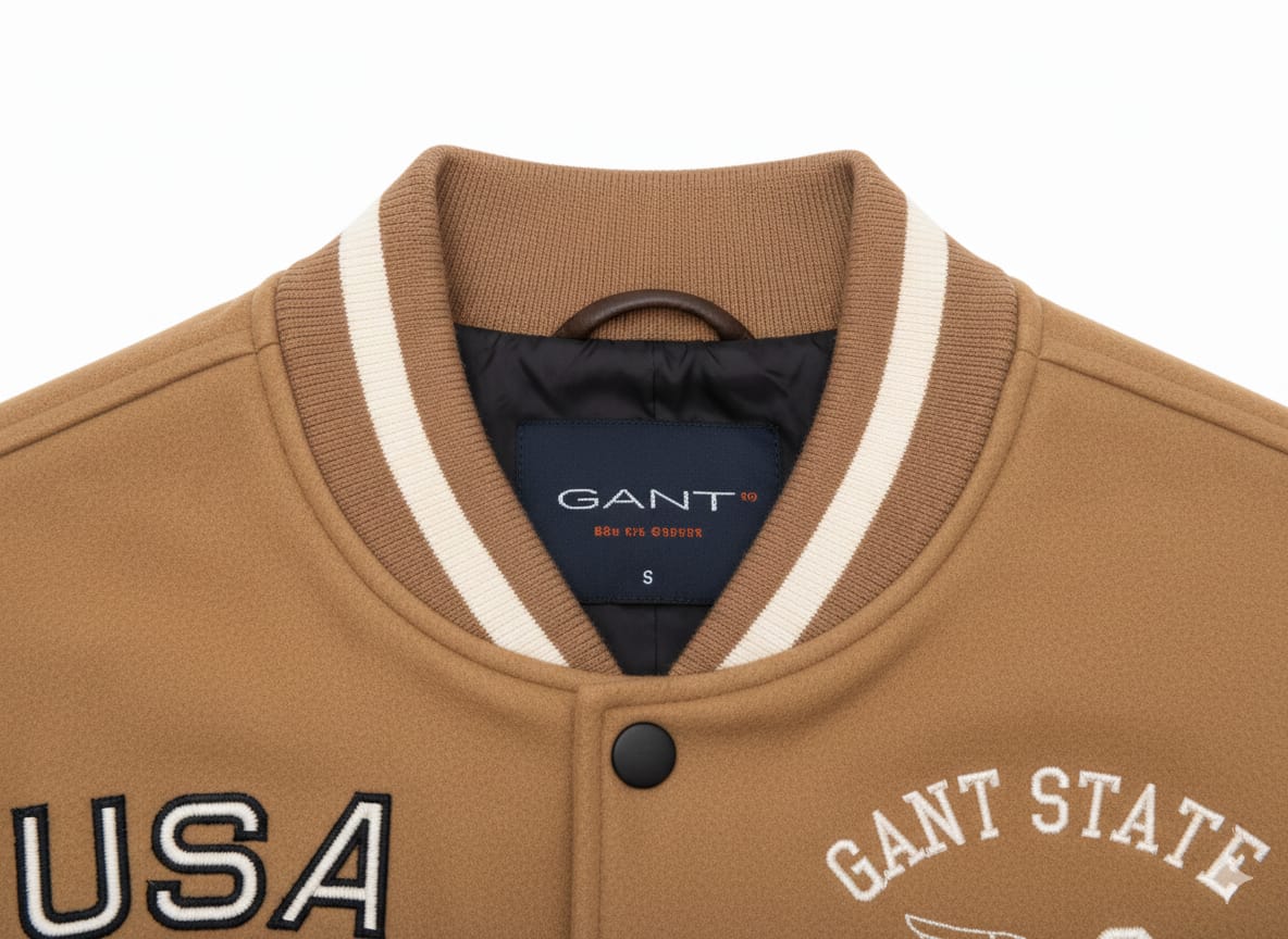GANT Ultra Premium USA Varsity Jacket with Leather Sleeves