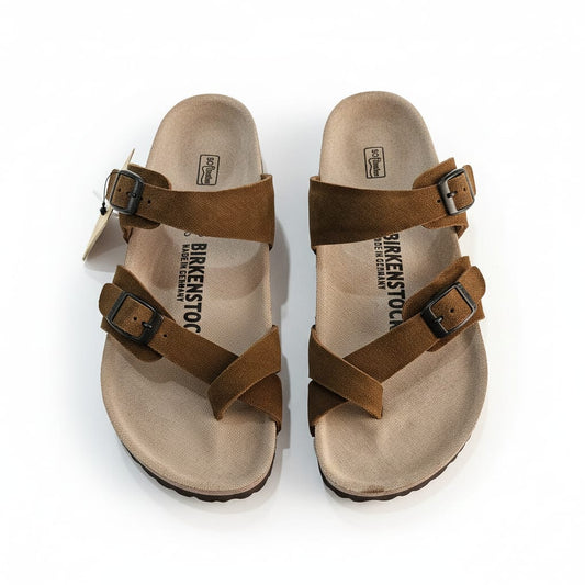 BIRKENSTOCK Rustic Mahogany Luxe Footbed Sandals