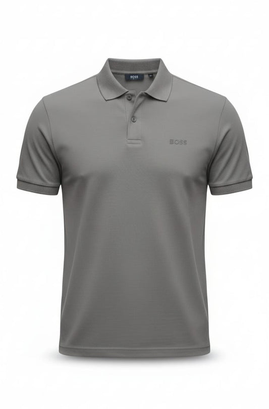 BOSS Misty Ash Classic Fit Short Sleeve Piqué Polo Shirt