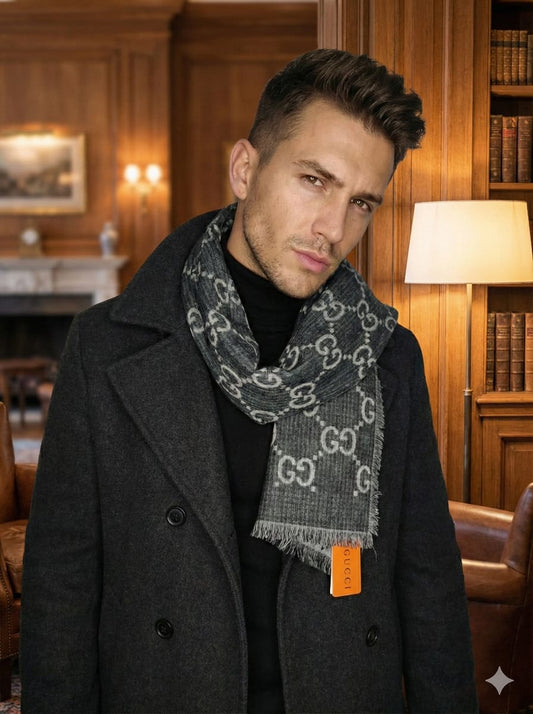 Gucci GG Monogram Wool Blend Scarf