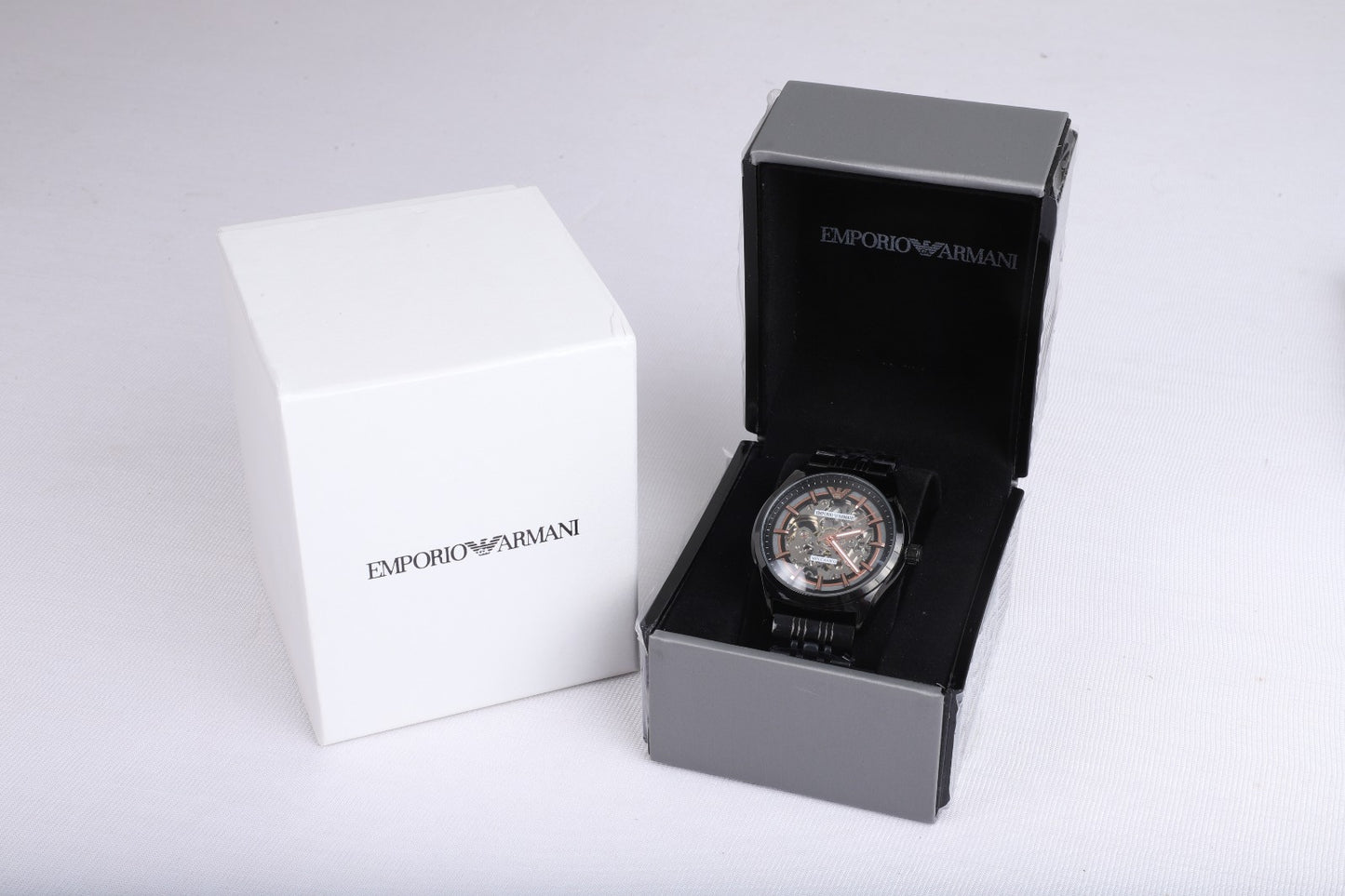 EMPORIO ARMANI Celestial Onyx Premium Chronograph Watch with Midnight Velvet Strap