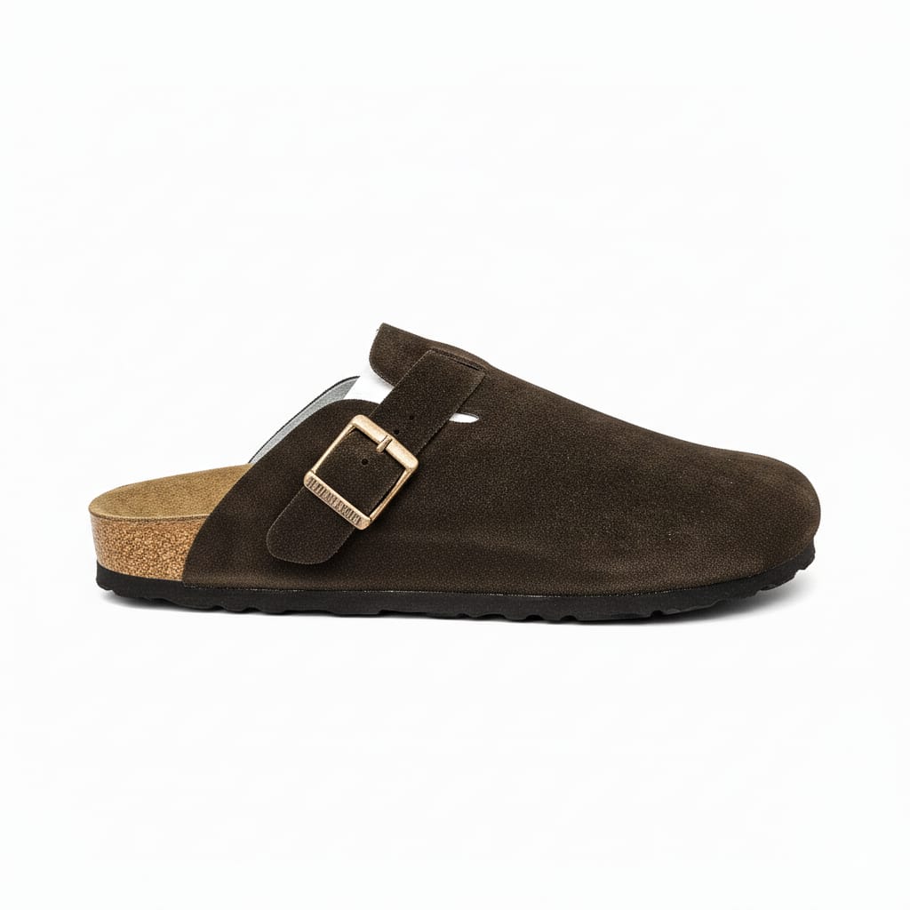 BIRKENSTOCK Enchanted Chestnut Luxe Suede Clog with Buckle