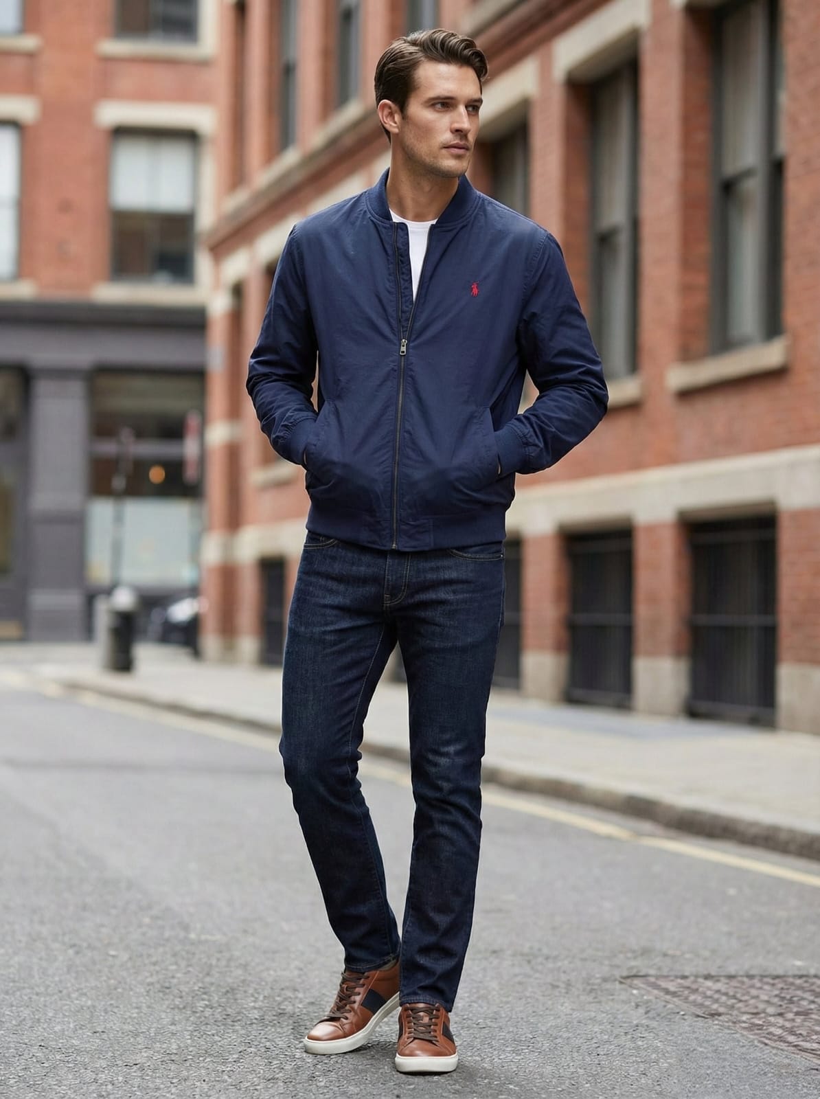 POLO RALPH LAUREN Cerulean Mist Tailored Fit Bomber Jacket