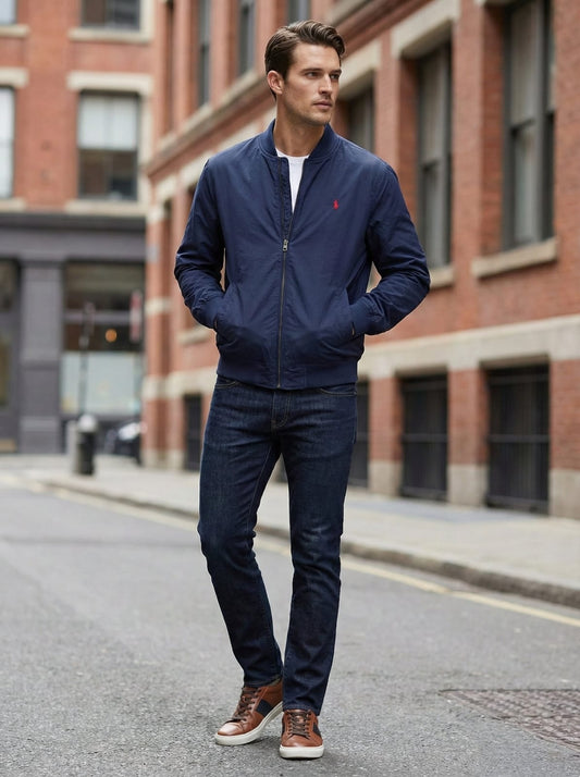 POLO RALPH LAUREN Cerulean Mist Tailored Fit Bomber Jacket