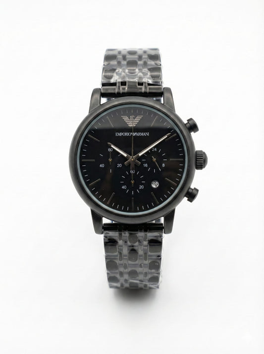 EMPORIO ARMANI Starlit Charcoal Sophisticated Chronograph Watch