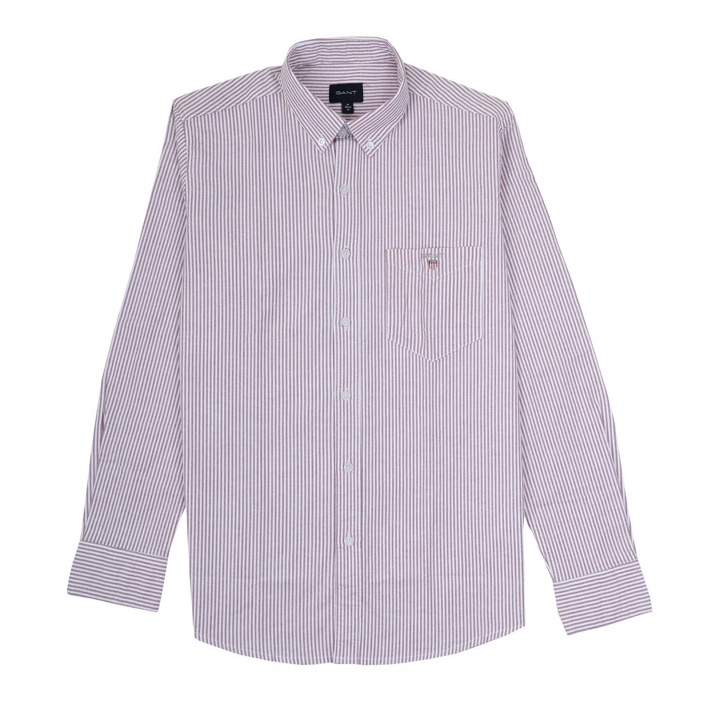 GANT Purple White Bengal Stripe Oxford Long Sleeve Shirt